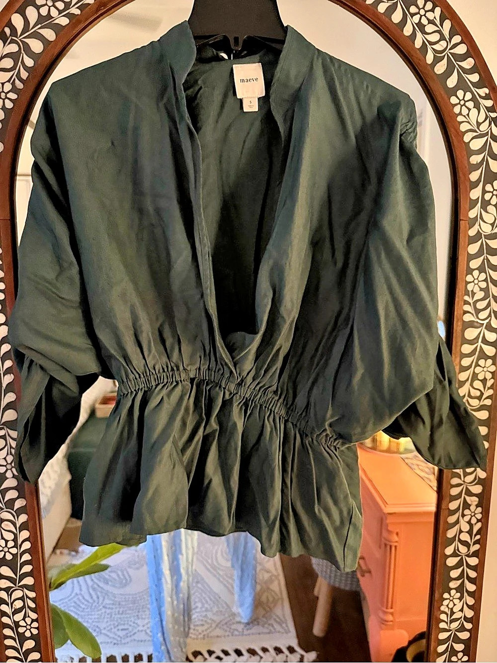 maeve Green top Size Small Like New
